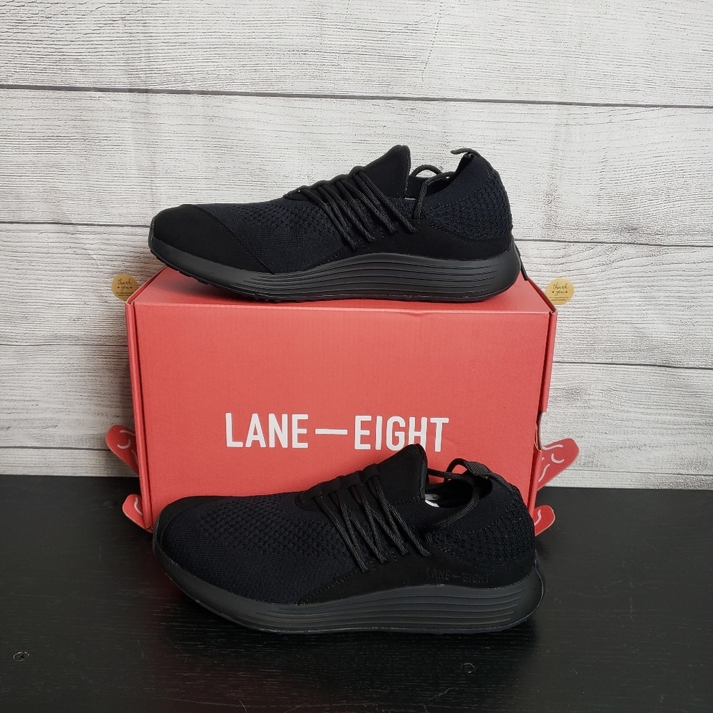 Lane Eight Lane-Eight Trainer AD1 Womens Carbon Black Sneaker Sz 10 Mens 8.5 / 9